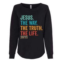 Christian Worship Jesus The Way Truth Life Womens California Wash Sweatshirt