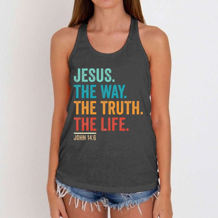 Christian Worship Jesus The Way Truth Life Women's Knotted Racerback Tank