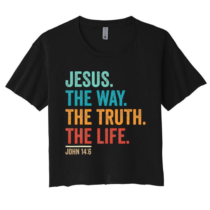 Christian Worship Jesus The Way Truth Life Women's Crop Top Tee