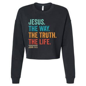 Christian Worship Jesus The Way Truth Life Cropped Pullover Crew