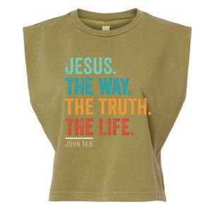 Christian Worship Jesus The Way Truth Life Garment-Dyed Women's Muscle Tee