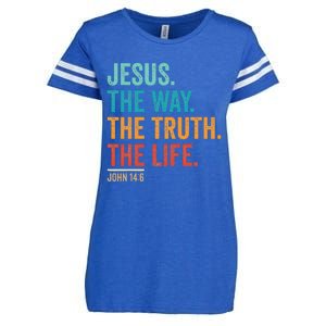 Christian Worship Jesus The Way Truth Life Enza Ladies Jersey Football T-Shirt