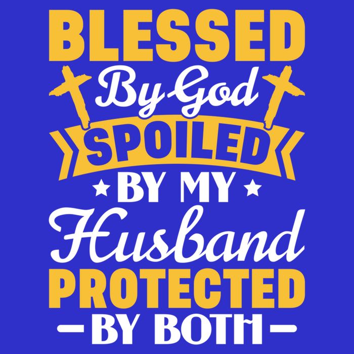 Christian Wife Jesus Blessed By God Spoiled By My Husband Gift Kids T-Shirt
