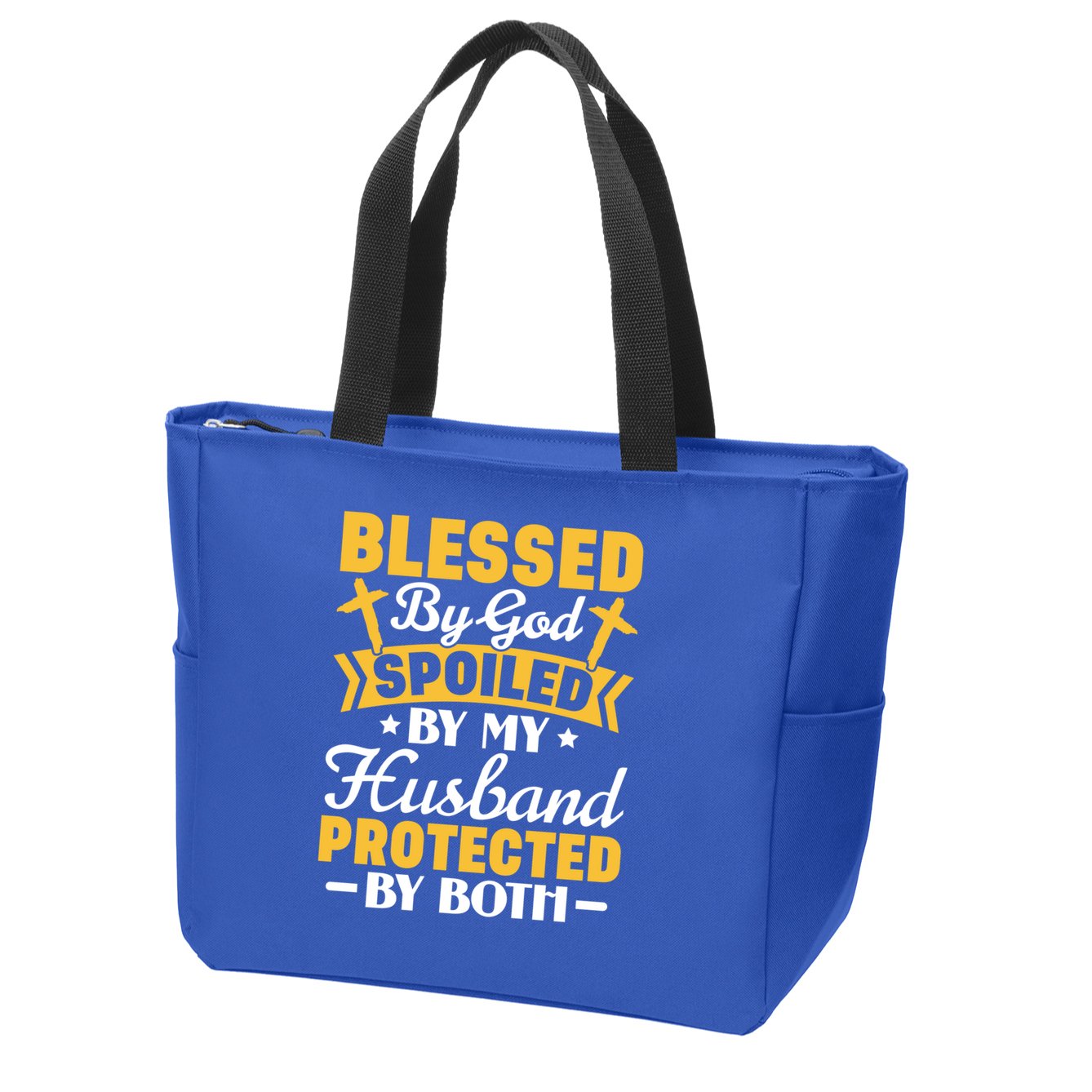 Christian Wife Jesus Blessed By God Spoiled By My Husband Gift Zip Tote Bag