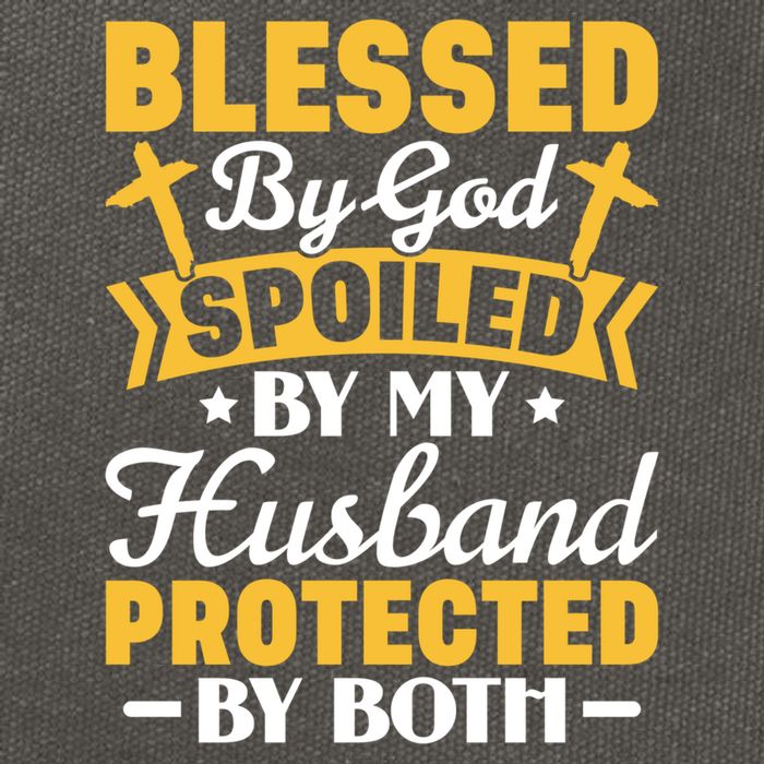 Christian Wife Jesus Blessed By God Spoiled By My Husband Gift Cotton Canvas Backpack