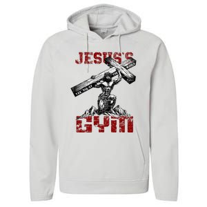 Christian Workout JesusS Gym Bodybuilder Motivation Performance Fleece Hoodie