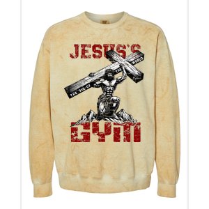 Christian Workout JesusS Gym Bodybuilder Motivation Colorblast Crewneck Sweatshirt