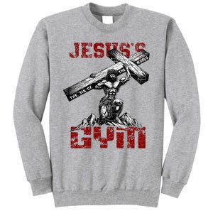 Christian Workout JesusS Gym Bodybuilder Motivation Tall Sweatshirt