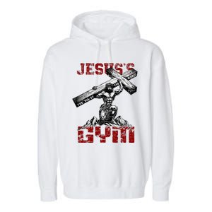 Christian Workout JesusS Gym Bodybuilder Motivation Garment-Dyed Fleece Hoodie