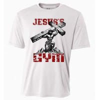 Christian Workout JesusS Gym Bodybuilder Motivation Cooling Performance Crew T-Shirt