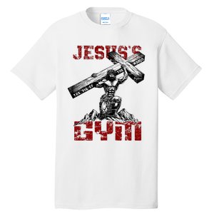 Christian Workout JesusS Gym Bodybuilder Motivation Tall T-Shirt