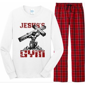 Christian Workout JesusS Gym Bodybuilder Motivation Long Sleeve Pajama Set