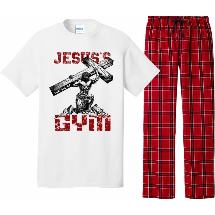 Christian Workout JesusS Gym Bodybuilder Motivation Pajama Set