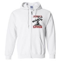 Christian Workout JesusS Gym Bodybuilder Motivation Full Zip Hoodie