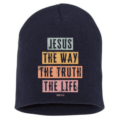 Christian Women Jesus The Way Truth Life Short Acrylic Beanie