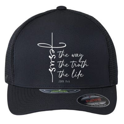 Christian Worship Jesus The Way Truth Life Flexfit Unipanel Trucker Cap