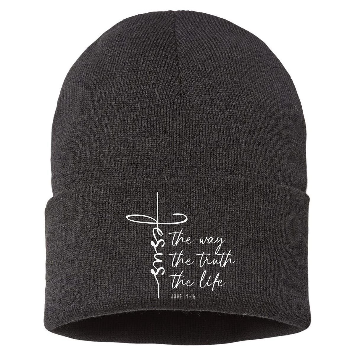 Christian Worship Jesus The Way Truth Life Sustainable Knit Beanie