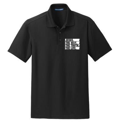 Christian Worship Jesus The Way Truth Life Bible Verse Faith Dry Zone Grid Polo