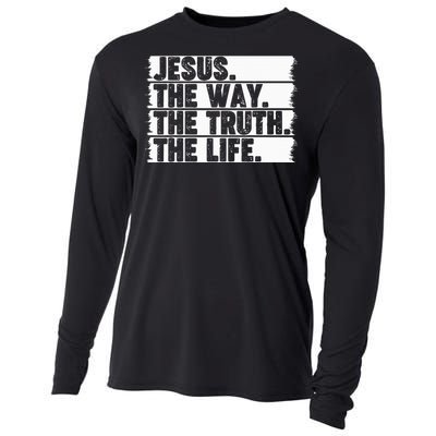 Christian Worship Jesus The Way Truth Life Bible Verse Faith Cooling Performance Long Sleeve Crew