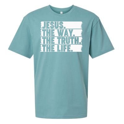 Christian Worship Jesus The Way Truth Life Bible Verse Faith Sueded Cloud Jersey T-Shirt