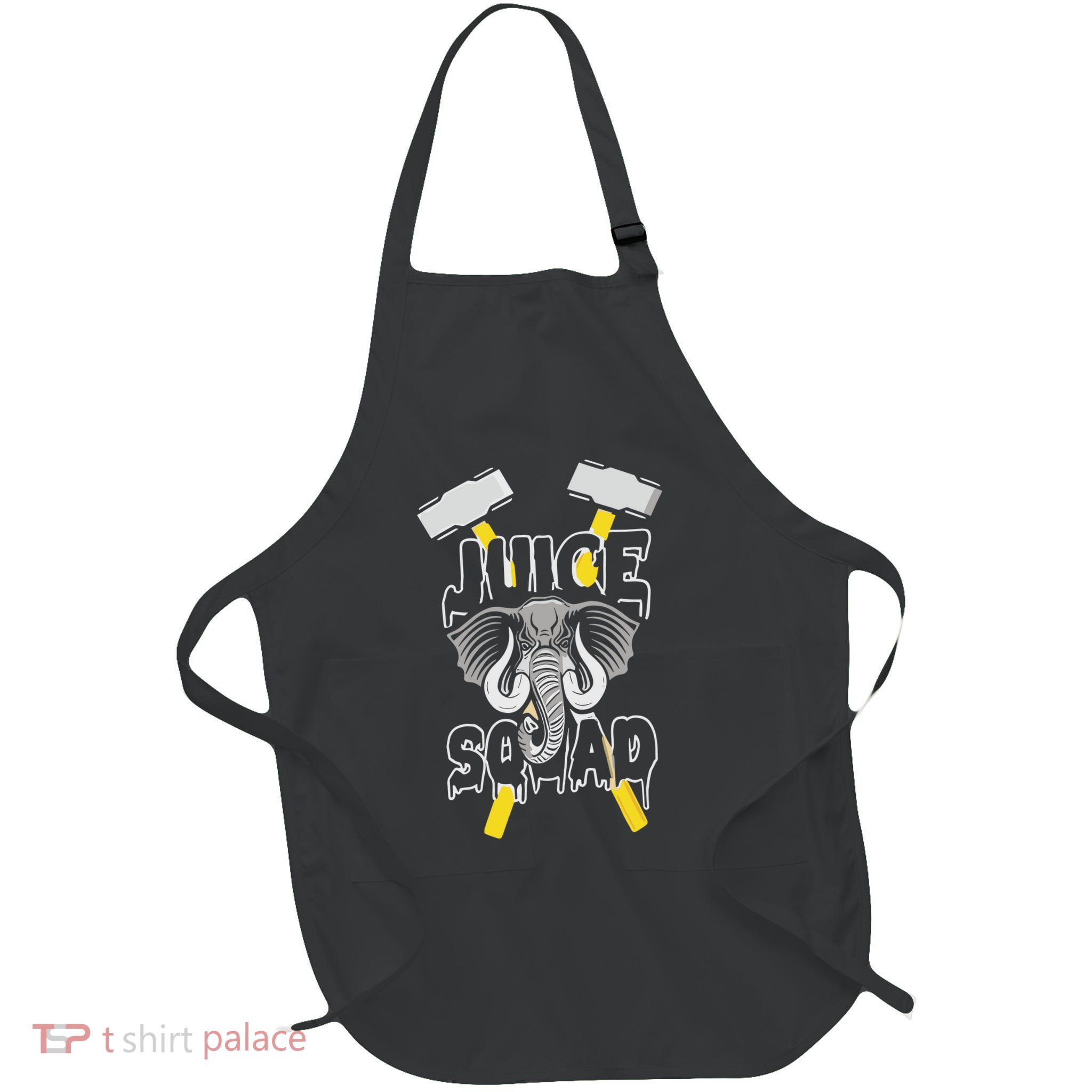 Chriskapilovic Wearing Juice Squad Elephant Full-Length Apron With Pockets