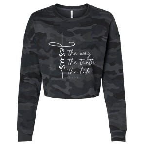 Christian Worship Jesus The Way Truth Life Cropped Pullover Crew