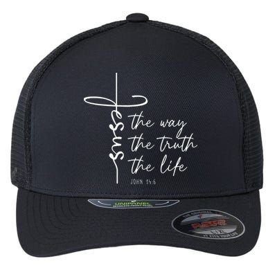 Christian Worship Jesus The Way Truth Life Flexfit Unipanel Trucker Cap