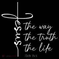 Christian Worship Jesus The Way Truth Life Drawstring Bag