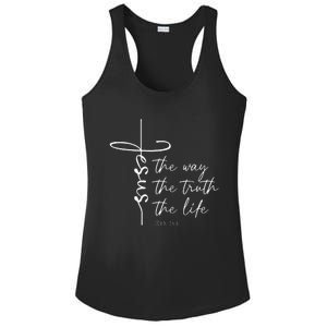 Christian Worship Jesus The Way Truth Life Ladies PosiCharge Competitor Racerback Tank