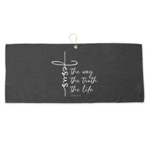 Christian Worship Jesus The Way Truth Life Large Microfiber Waffle Golf Towel