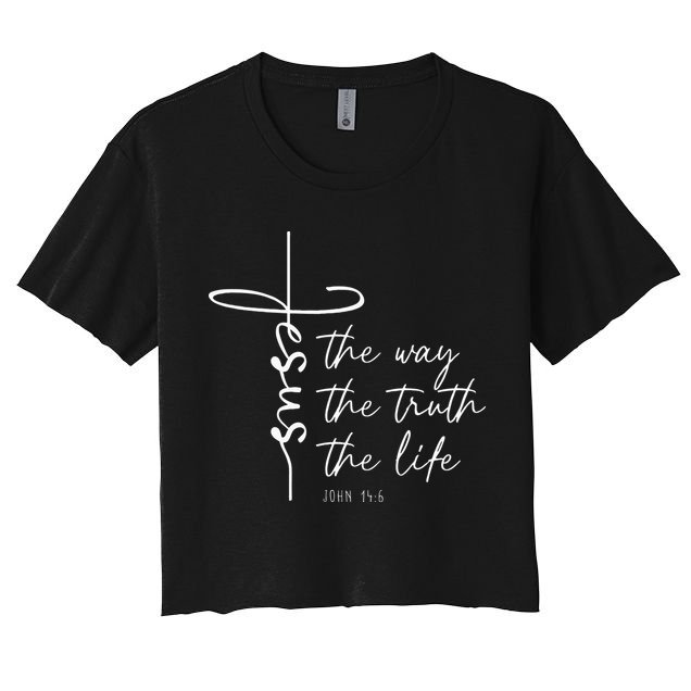 Christian Worship Jesus The Way Truth Life Crop Top