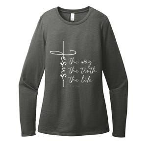 Christian Worship Jesus The Way Truth Life Womens CVC Long Sleeve Shirt