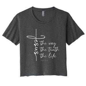 Christian Worship Jesus The Way Truth Life Women's Crop Top Tee