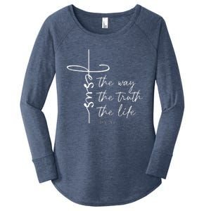 Christian Worship Jesus The Way Truth Life Women's Perfect Tri Tunic Long Sleeve Shirt