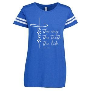 Christian Worship Jesus The Way Truth Life Enza Ladies Jersey Football T-Shirt