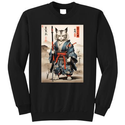 Cat Warrior Japanese Woodblock Sweatshirt