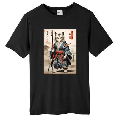 Cat Warrior Japanese Woodblock Tall Fusion ChromaSoft Performance T-Shirt