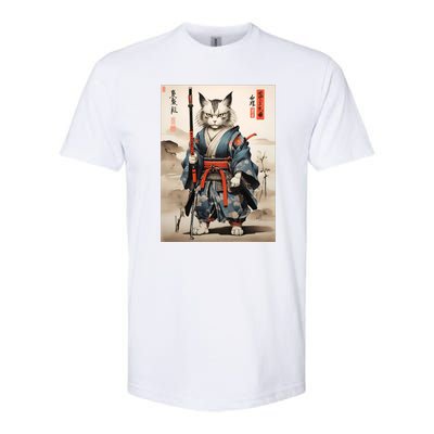 Cat Warrior Japanese Woodblock Softstyle CVC T-Shirt