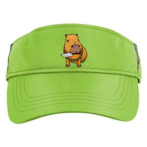 Capybara With Knife Funny Rodent Adult Drive Performance Visor