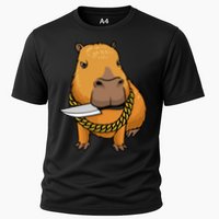 Capybara With Knife Funny Rodent Performance Shirt