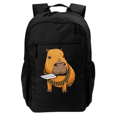 Capybara With Knife Funny Rodent Backpack