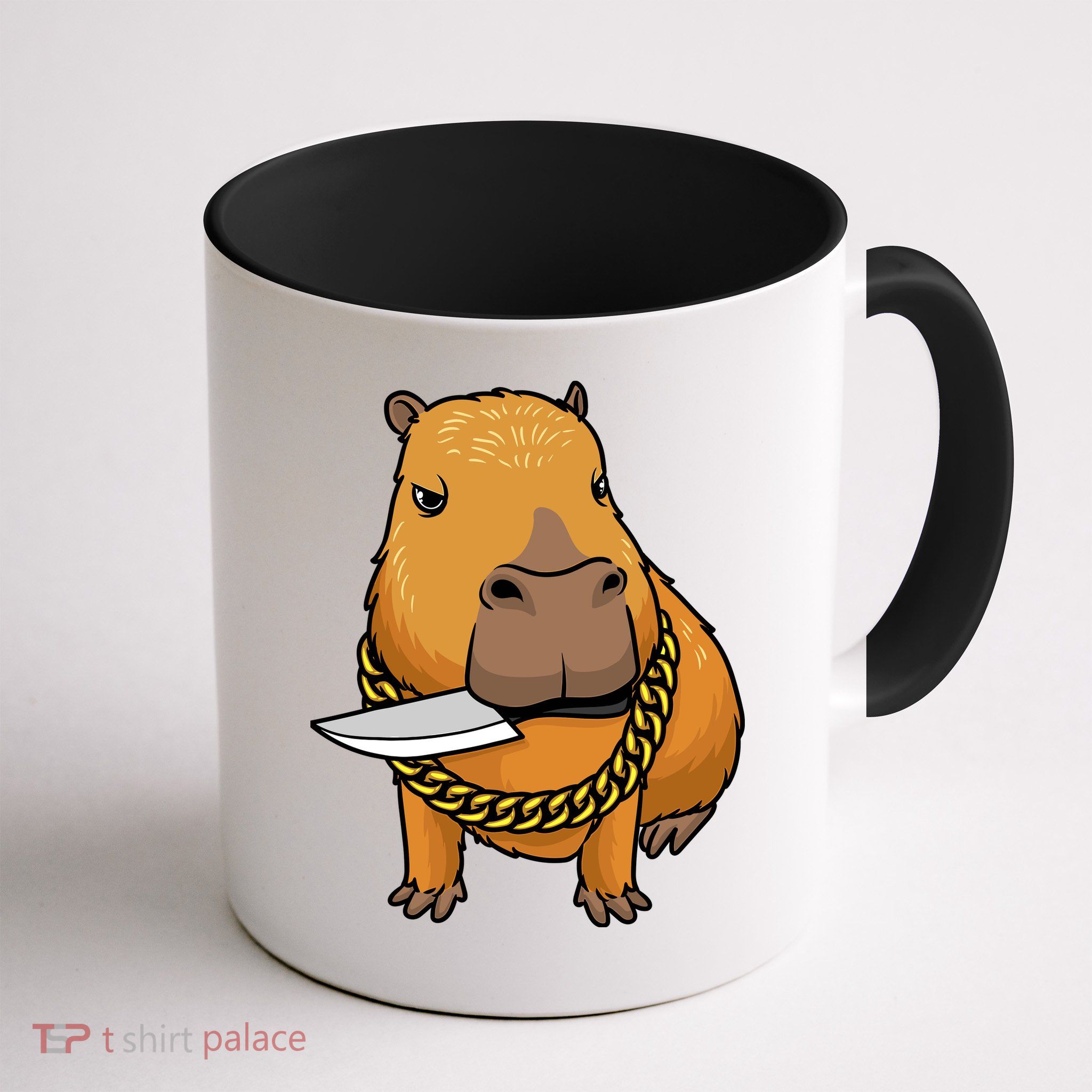 Capybara With Knife Funny Rodent Mug