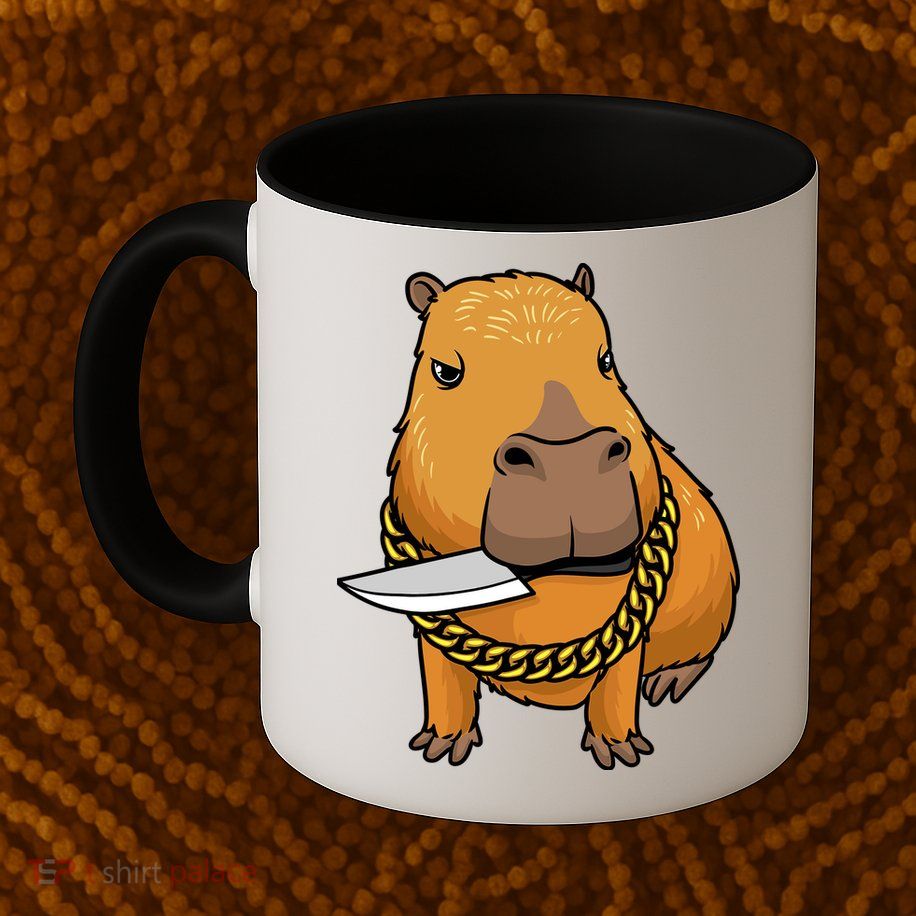 Capybara With Knife Funny Rodent Mug