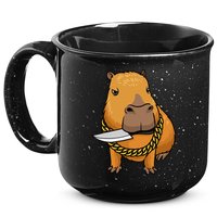 Capybara With Knife Funny Rodent 15oz Campfire Ceramic Mug