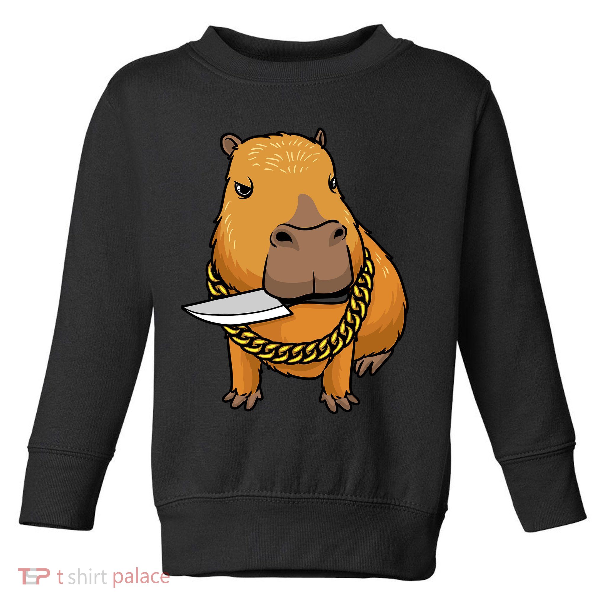 Capybara With Knife Funny Rodent Toddler Sweatshirt