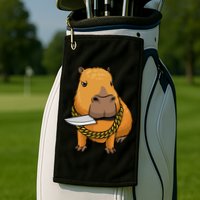 Capybara With Knife Funny Rodent Golf Towel