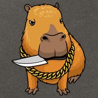 Capybara With Knife Funny Rodent Cotton Canvas Backpack