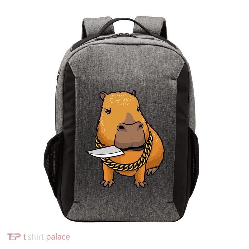 Capybara With Knife Funny Rodent Vector Backpack