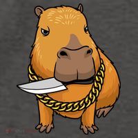 Capybara With Knife Funny Rodent Vector Backpack
