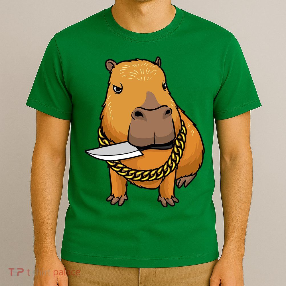 Capybara With Knife Funny Rodent T-Shirt